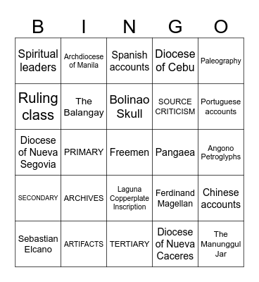 RPH BINGO CARD Bingo Card
