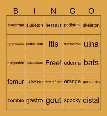 HOSA Bingo Card