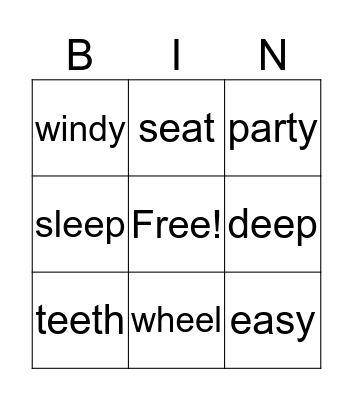 BINGO TIME Bingo Card