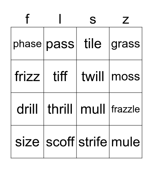flsz rule Bingo Card