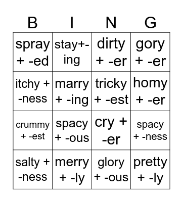 Y-to-I Bingo Card