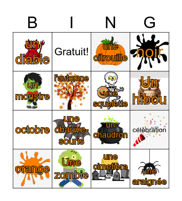 C'est l'halloween Bingo Card