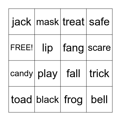 Halloween 1 Bingo Card