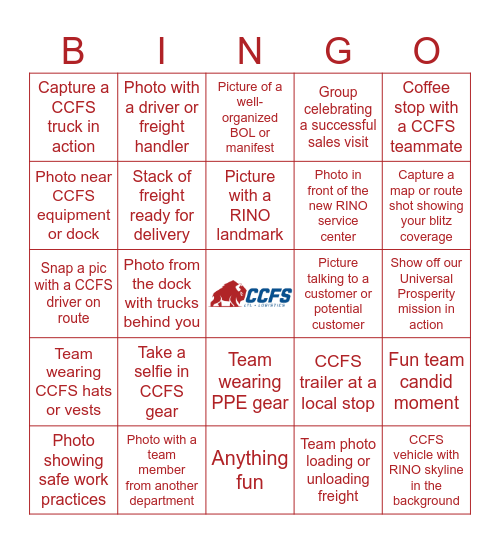 BLITZ BINGO Card