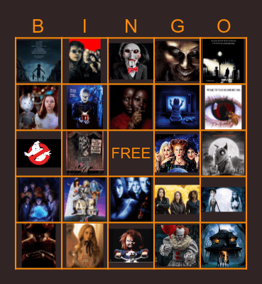 Halloween Movie Bingo Card