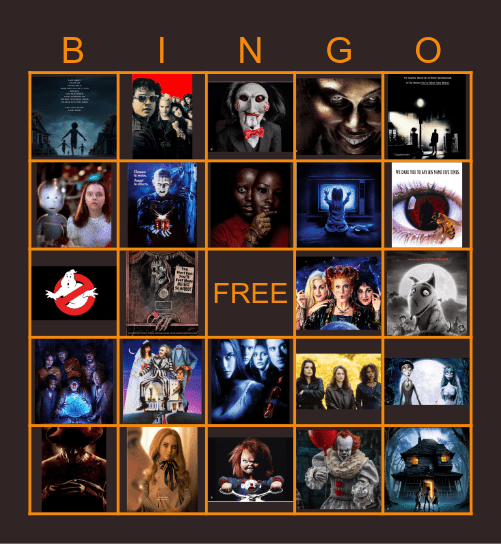 Halloween Movie Bingo Card