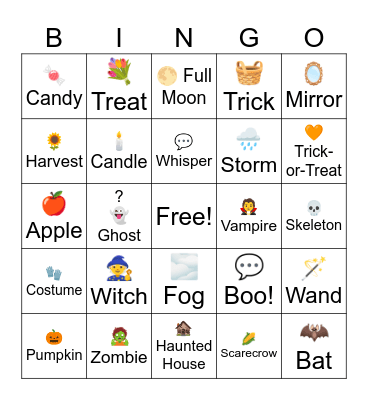 Spooky Bingo Card