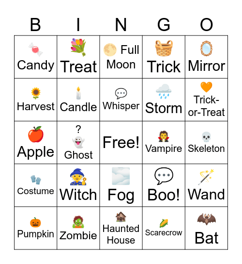 Spooky Bingo Card
