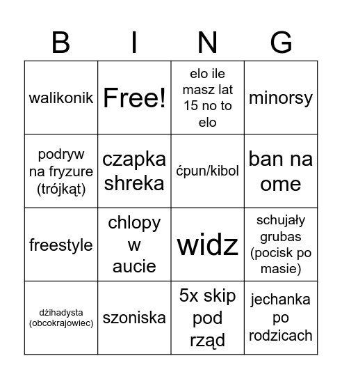 Ome Lequt Bingo Card