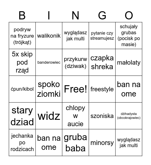 Ome Lequt Bingo Card