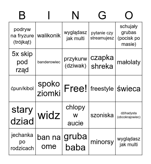 Ome Lequt Bingo Card