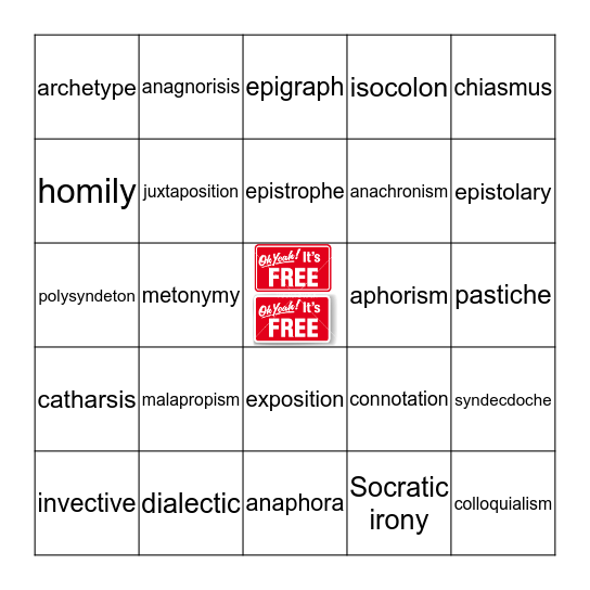 Vocabulary Bingo Card