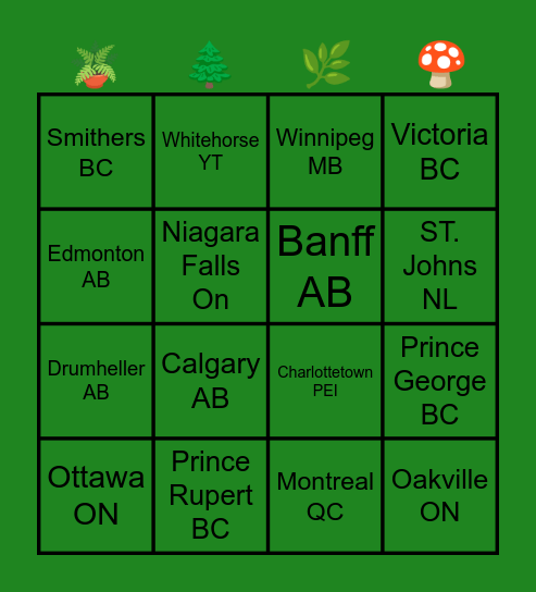 Geography Bingo! Bingo Card
