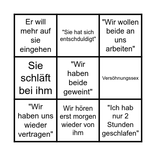 Das Marvin-Phie-Affenparty-Bingo Card