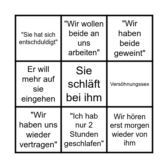 Das Marvin-Phie-Affenparty-Bingo Card
