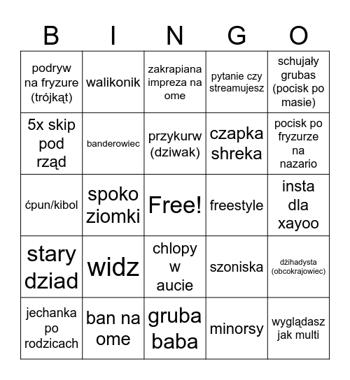Ome Lequt Bingo whachubangin Bingo Card