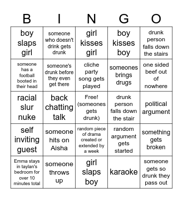 30th october bingo Card