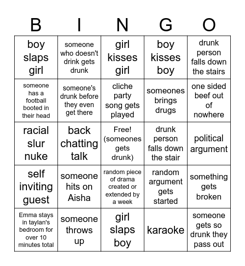 30th october bingo Card