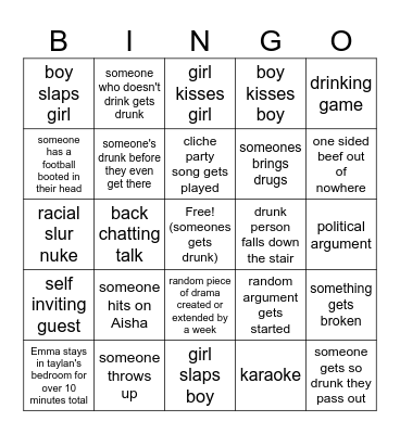 30th october bingo Card