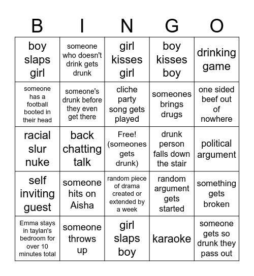 30th october bingo Card