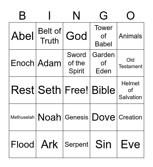 Bible Bingo (Week 1-11 Review) Bingo Card
