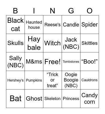 Halloween 2025 Bingo Card