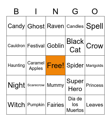 All Treats No Tricks Bingo Card