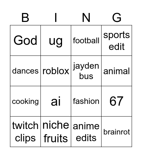 TKO BINGO Card