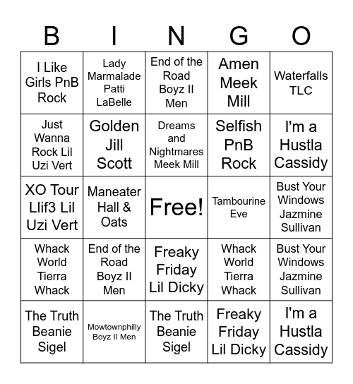 Philly Sound Bingo Card