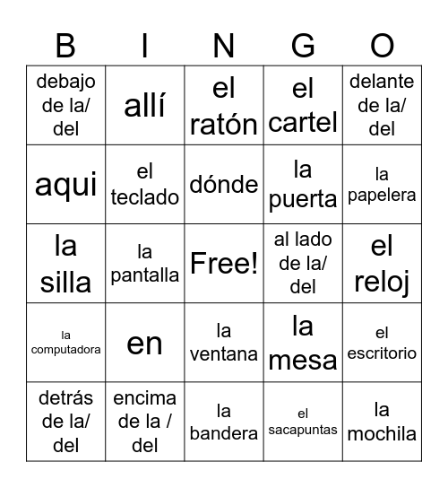 chapter 2B vocab. Bingo Card