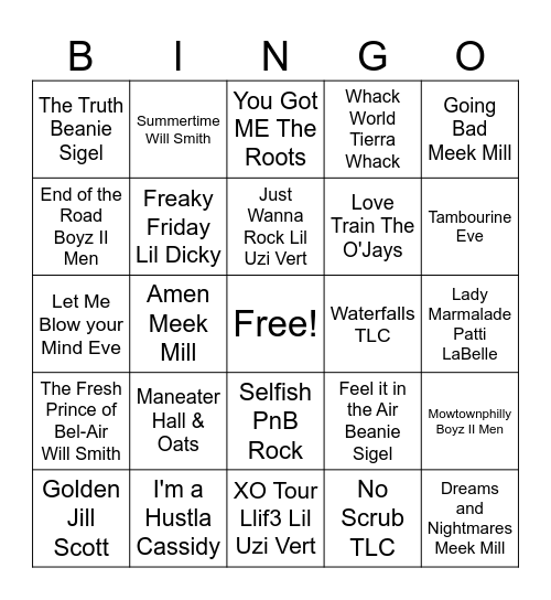 Philly Sound Bingo Card