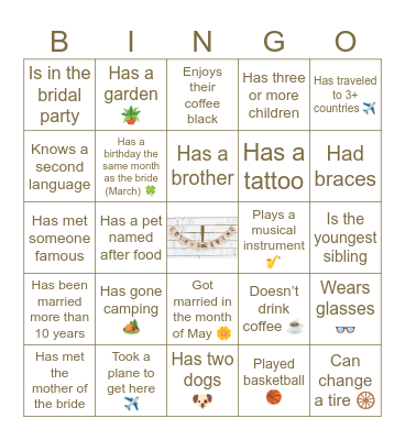 Find Someone Who.. Bingo Card