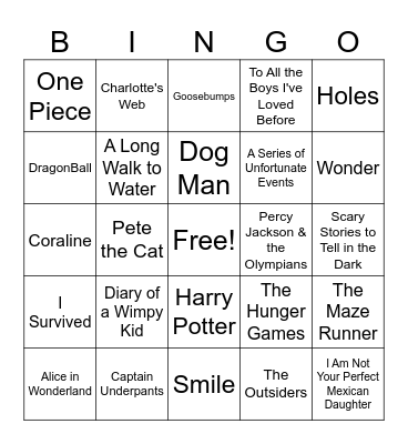 Book Bingo Card