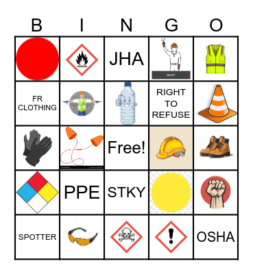 Construction Safety Bingo Card