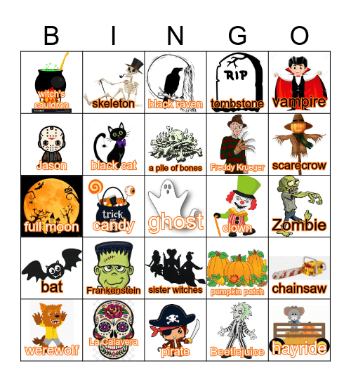 Halloween Loteria Bingo Card