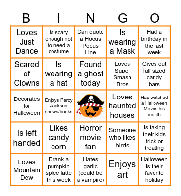 Halloween Team Building Bingo Card