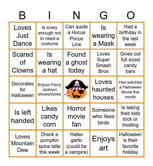 Halloween Team Building Bingo Card
