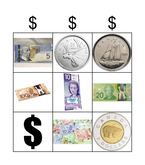 MONEY BINGO Card