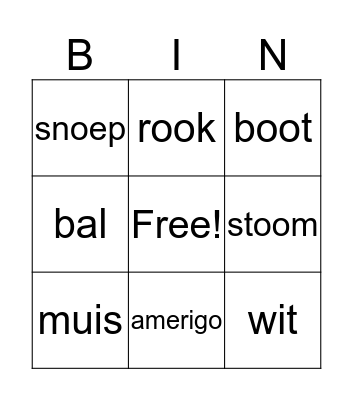sint bingo Card