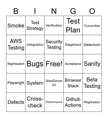 QA Bingo Card