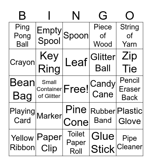 BRINGO !! Did you bring ________ ?  Bingo Card