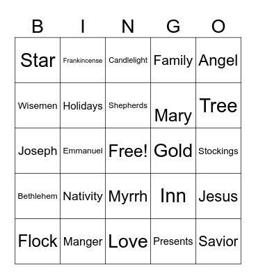 Christmas Bingo Card