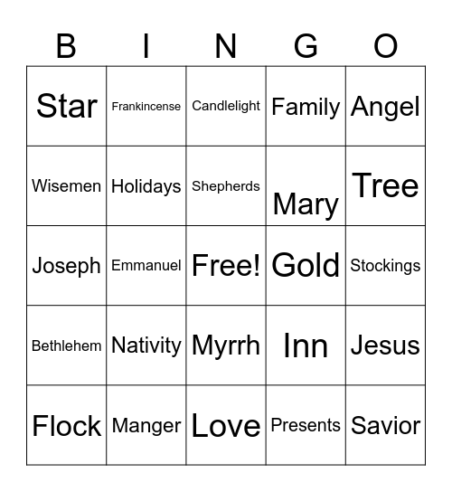 Christmas Bingo Card