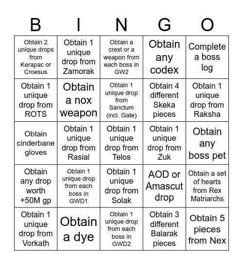 KSF BINGO #2 Bingo Card