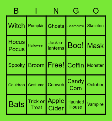 ORM Halloween Bingo 2025 Bingo Card