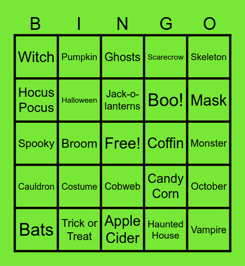 ORM Halloween Bingo 2025 Bingo Card