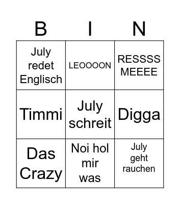 Schorly Bingo Card
