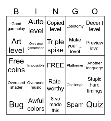 GD Recent Tab Bingo Card