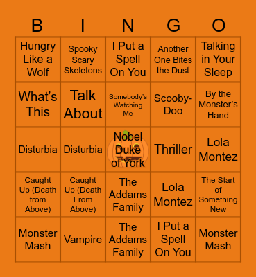 Halloween Bingo Card
