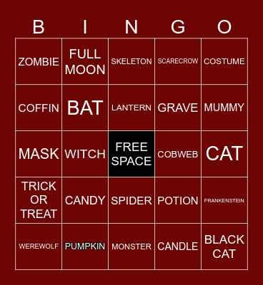 HALLOWEEN Bingo Card